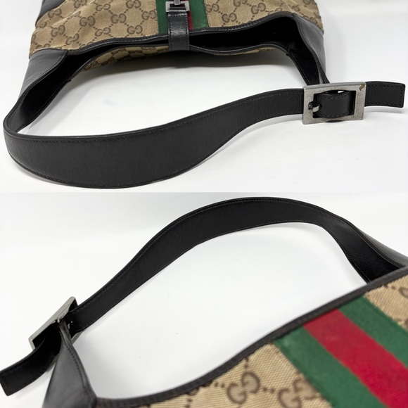 Gucci Jackie O 1961 GG Monogram Web Stripe Hobo Shoulder Bag Vintage Authentic - Picture 13 of 17